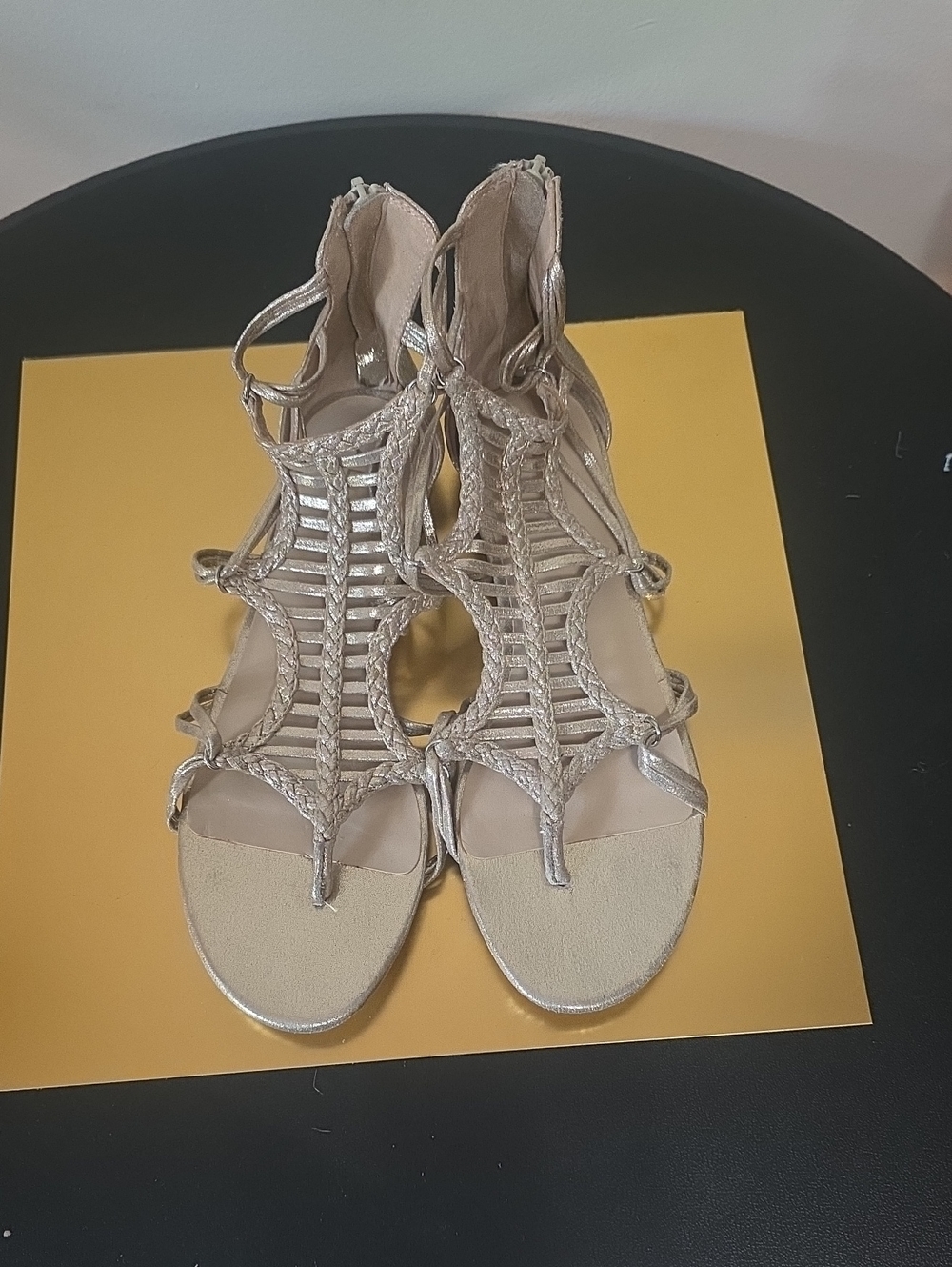 Aldo Metallic Gold Braided Gladiator Heels
